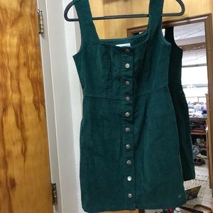 corduroy green dress urban outfitters